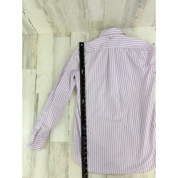 Ann Mashburn Boyfriend Shirt Sz M Lavender White Stripe Button Down - Picture 15 of 16